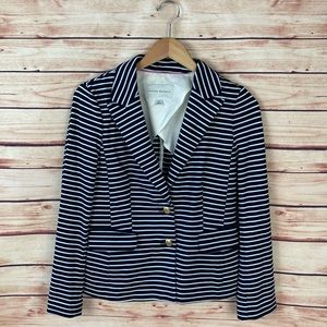 Banana Republic Striped Blazer Jacket Navy White 6